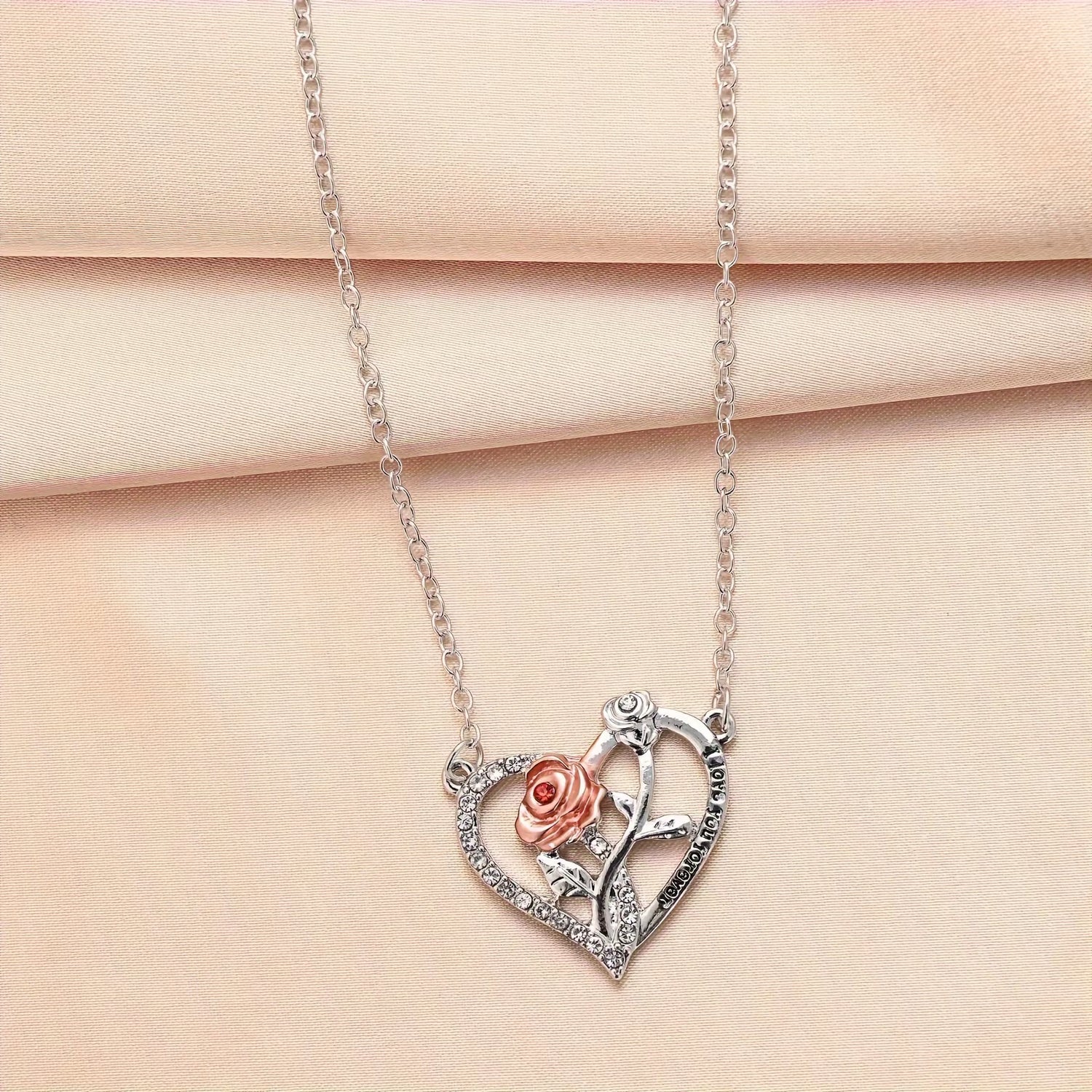 I Love You Forever Necklace with Rose Gift Box for Girlfriend Momther Birthday Christmas Romantic Gift 2023 New Fashion Jewelry